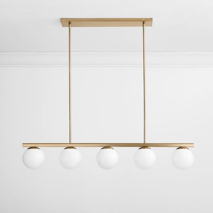 Brelia Round Light Chandelier - Modern Milk Glass Globe Ceiling Light