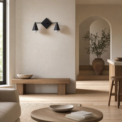 Ornato Luxe Geometrische Schminkleuchte – Art-Deco-Badezimmerbeleuchtung aus massivem Messing