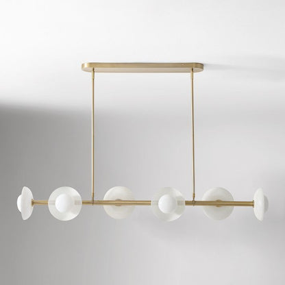 Elorina 6-Light Linear Chandelier - Modern Metal Light Fixture - Dining Room Lighting