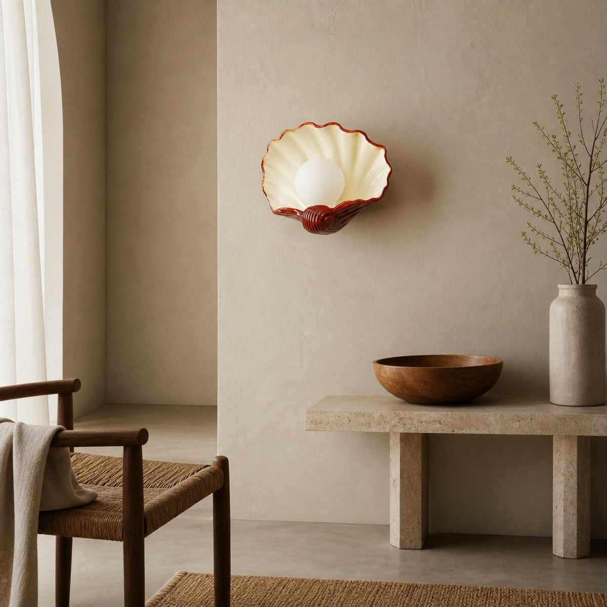 Nautris Vintage Art Deco Wall Lamp - Resin Body Design for Vanity or Living Room