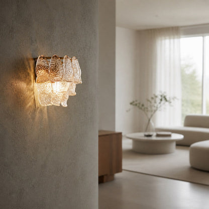Lumvey Wandleuchte mit gestuftem Glas – Art-Deco-Wandleuchte für Badezimmer und Flur