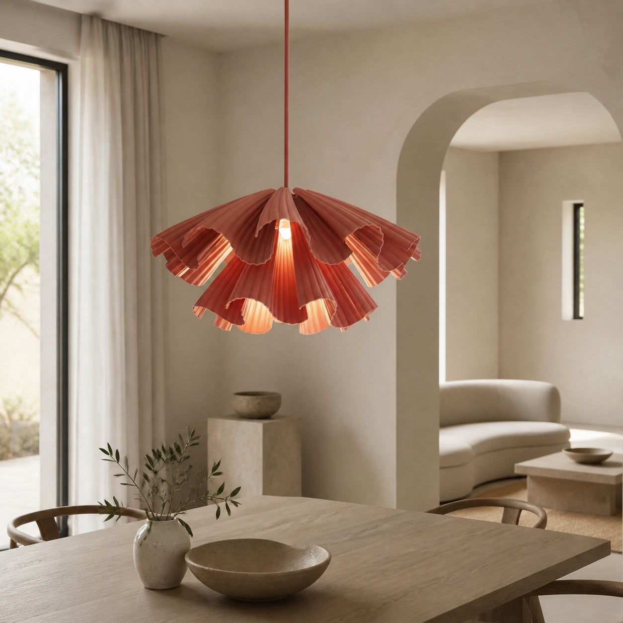 Elora Plastic Pendant Lamp – Lightweight Modern Design for Bedrooms or Living Rooms