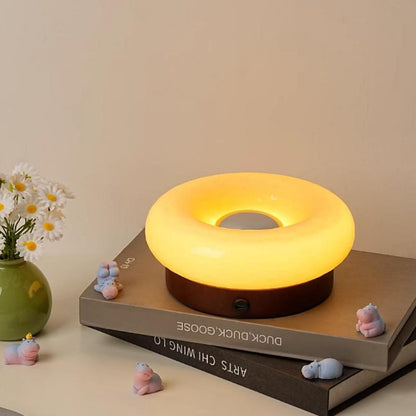 Tragbarer Bauhaus Donut Glas Touch Tischleuchte