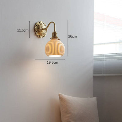 Brass Ceramic Wall Light