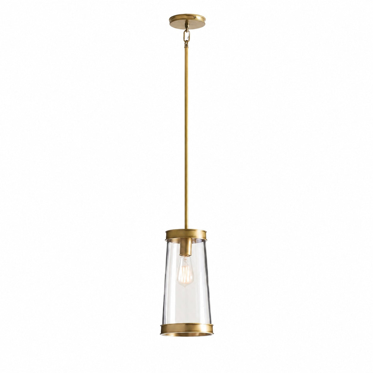 Driscoll Glas Trommel Pendelleuchte - Moderne Messing Hängelampe