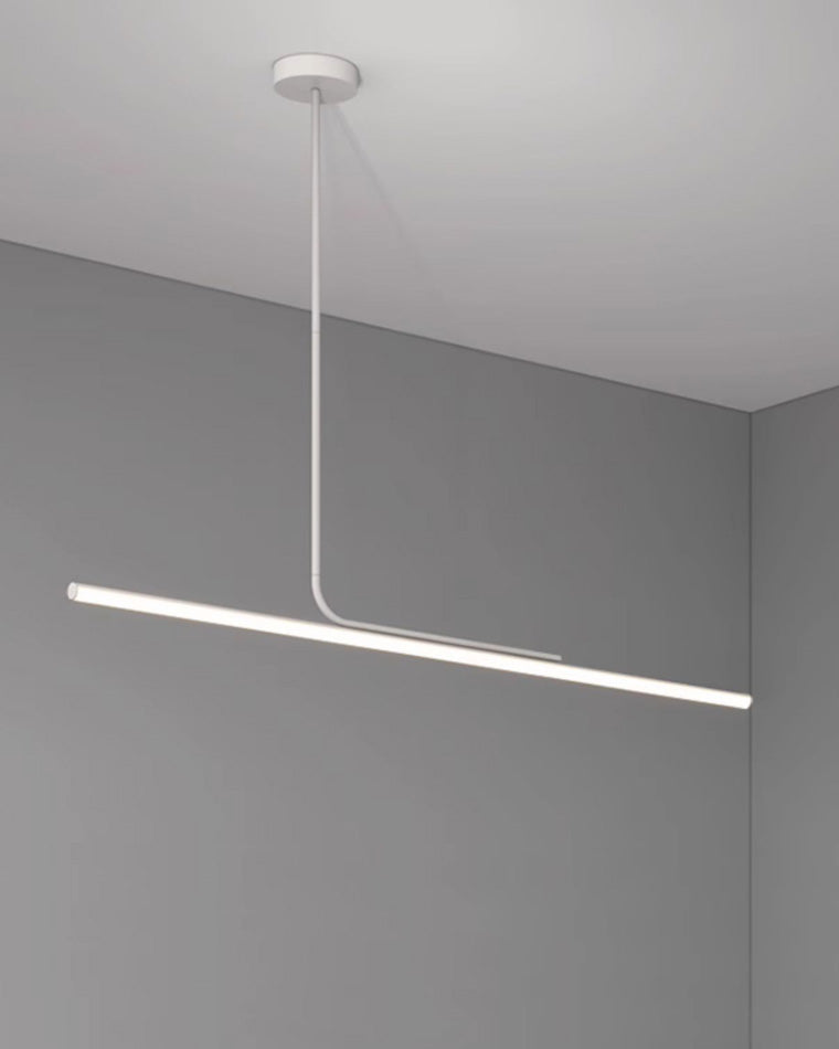 Schlanke asymmetrische lineare Pendelleuchte Schwarz-Weiß-Finish Deckenleuchte