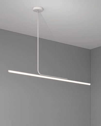 Schlanke asymmetrische lineare Pendelleuchte Schwarz-Weiß-Finish Deckenleuchte