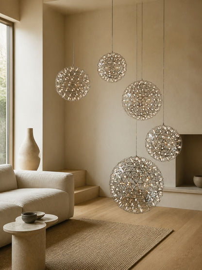 Silver Spark Ball Pendant Light