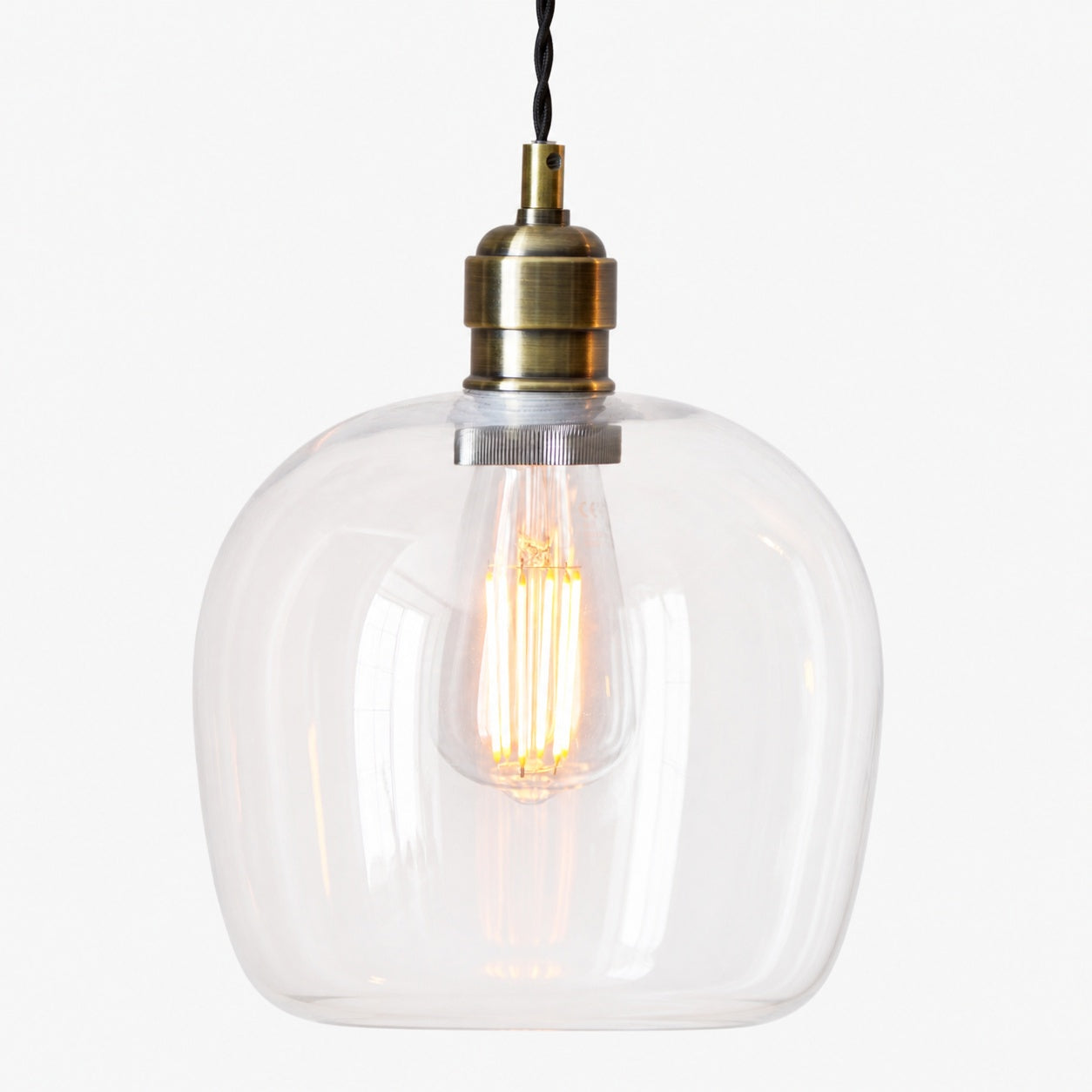 Clarione Height-Adjustable Glass Pendant Light - Classic Art Deco Light