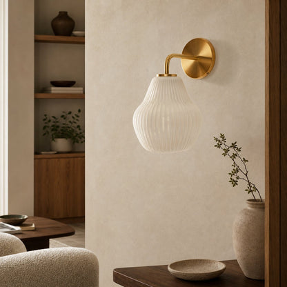 Rivrona Wandleuchte aus geripptem Glas – elegante, moderne Beleuchtung für Flur und Schlafzimmer