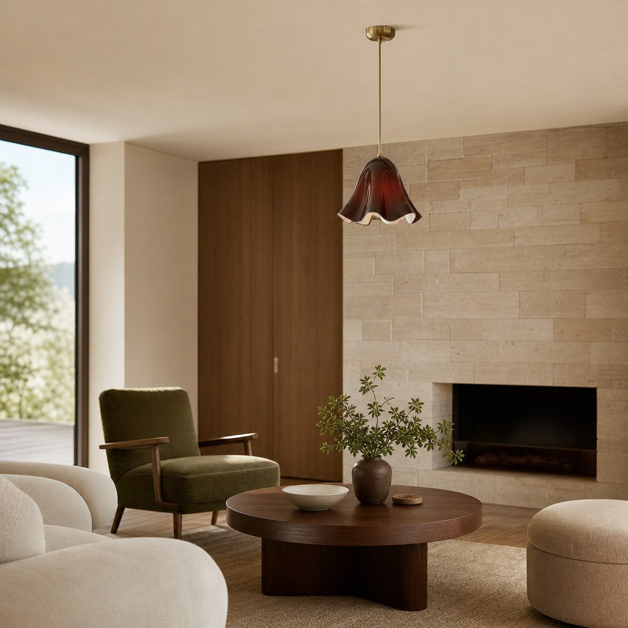 Bellina Artistic Glass Pendant Light - Modern Bloom Inspired Hanging Ceiling Lamp