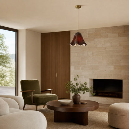 Bellina Artistic Glass Pendant Light - Modern Bloom Inspired Hanging Ceiling Lamp