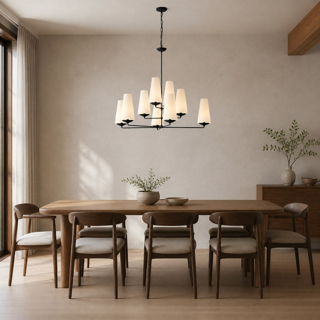 VertiFount Architectural Vertical Chandelier with Multi Light Structure for Open Interiors