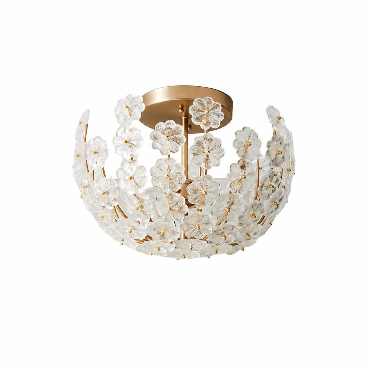 Petala Artistic Metal Semi Flush Ceiling Lamp – Statement Glass Fixture for Home Interiors