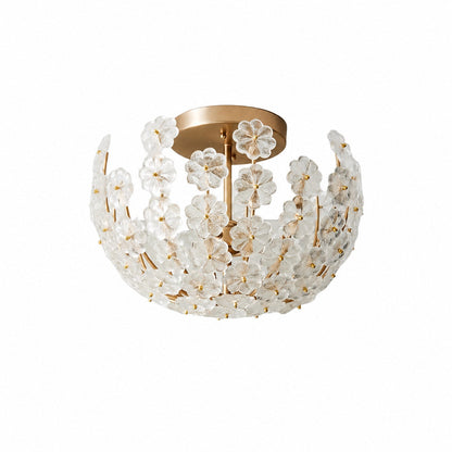 Petala Artistic Metal Semi Flush Ceiling Lamp – Statement Glass Fixture for Home Interiors