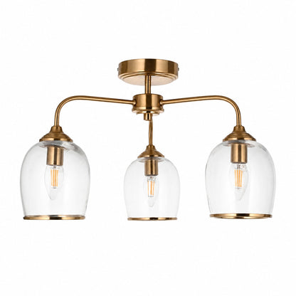 Brazara Multi-Light Glass Shade Pendant Lamp – Curved Metal Arms for Modern Homes