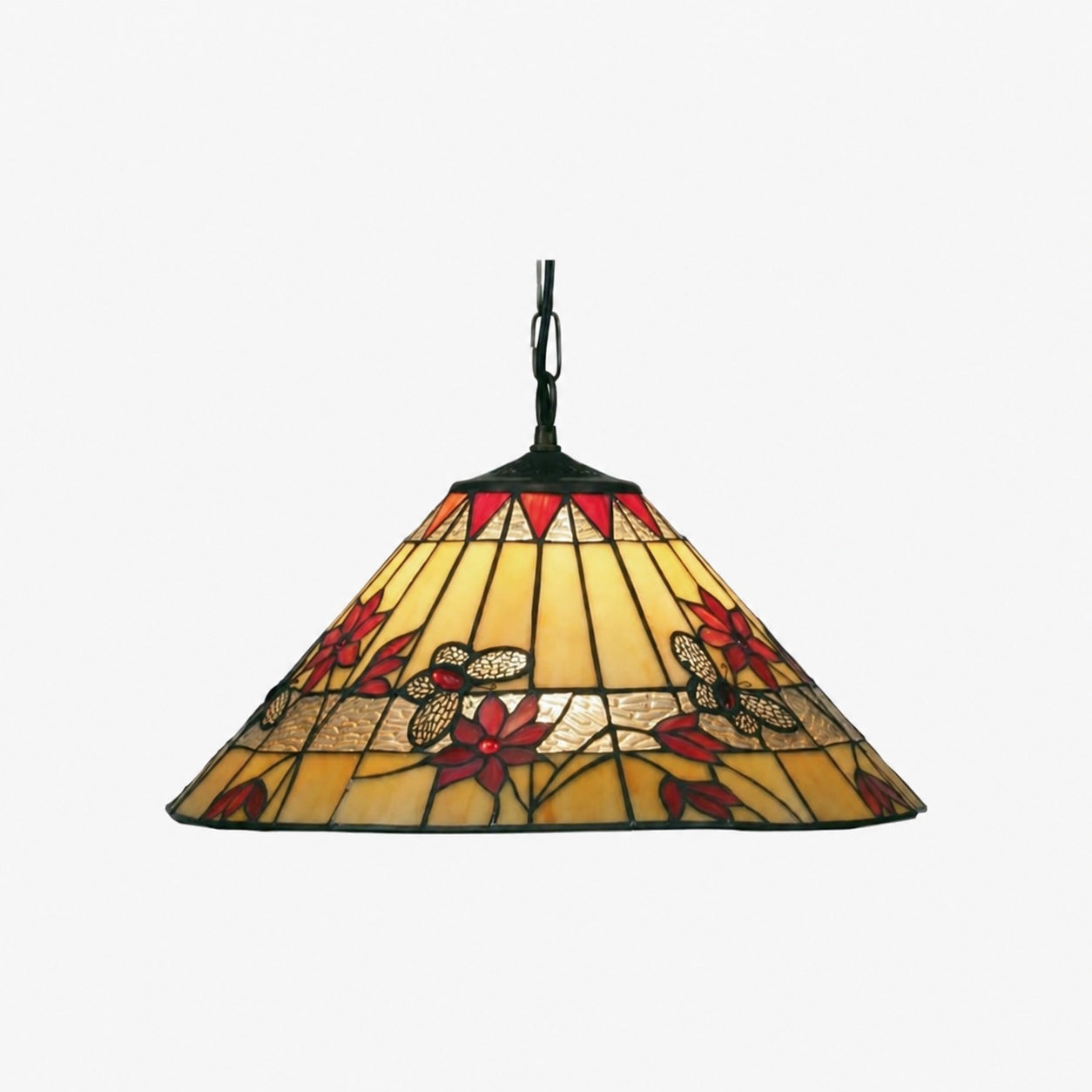 TF Butterfly Pendelleuchte – Hängelampe im Buntglas-Design für Esszimmer, Flur und Wohnzimmer