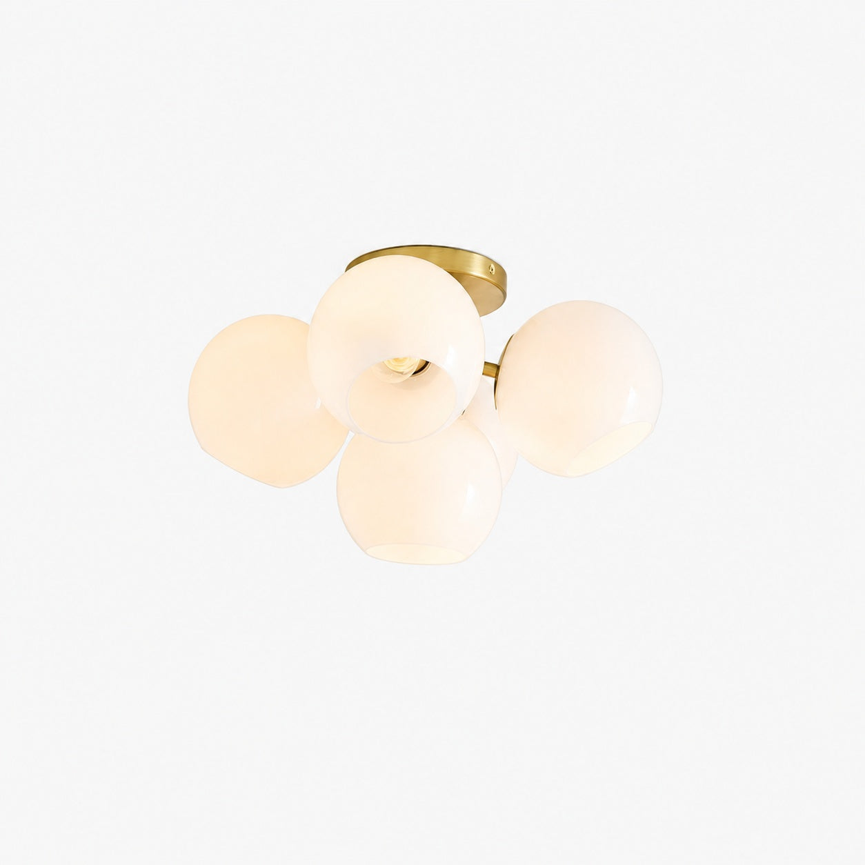 Brina Glass 5-Light Flush Mount - Minimalist Glass Ceiling Fixture