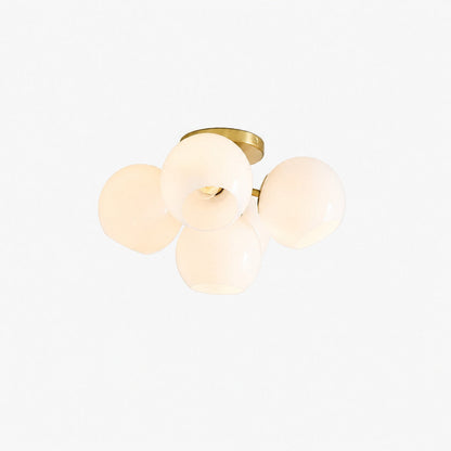 Brina Glass 5-Light Flush Mount - Minimalist Glass Ceiling Fixture