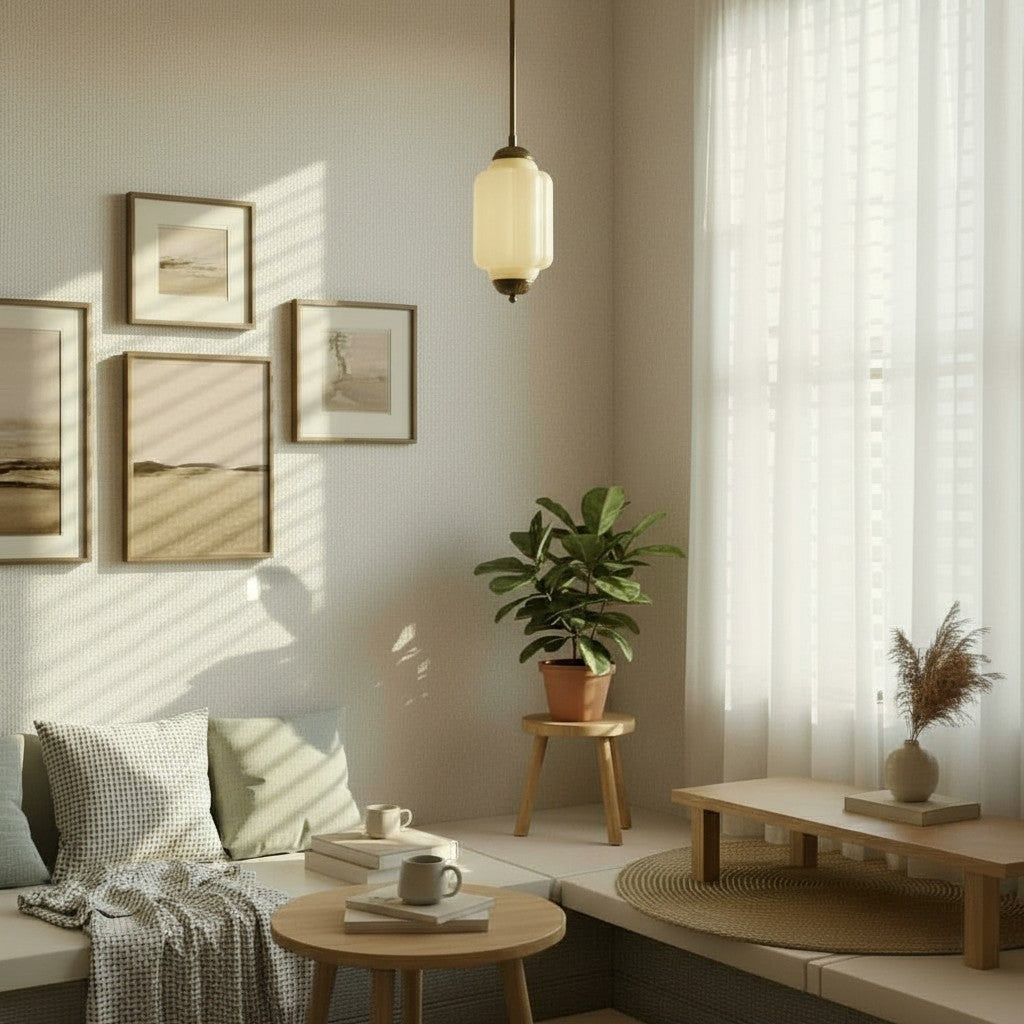 Eloise Petite Pendant Light - Vintage Milk Glass Lamp