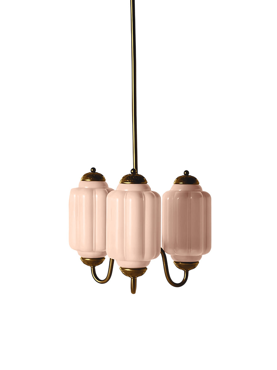 Vintage Eloise Glas Kronleuchter 3 Flammig