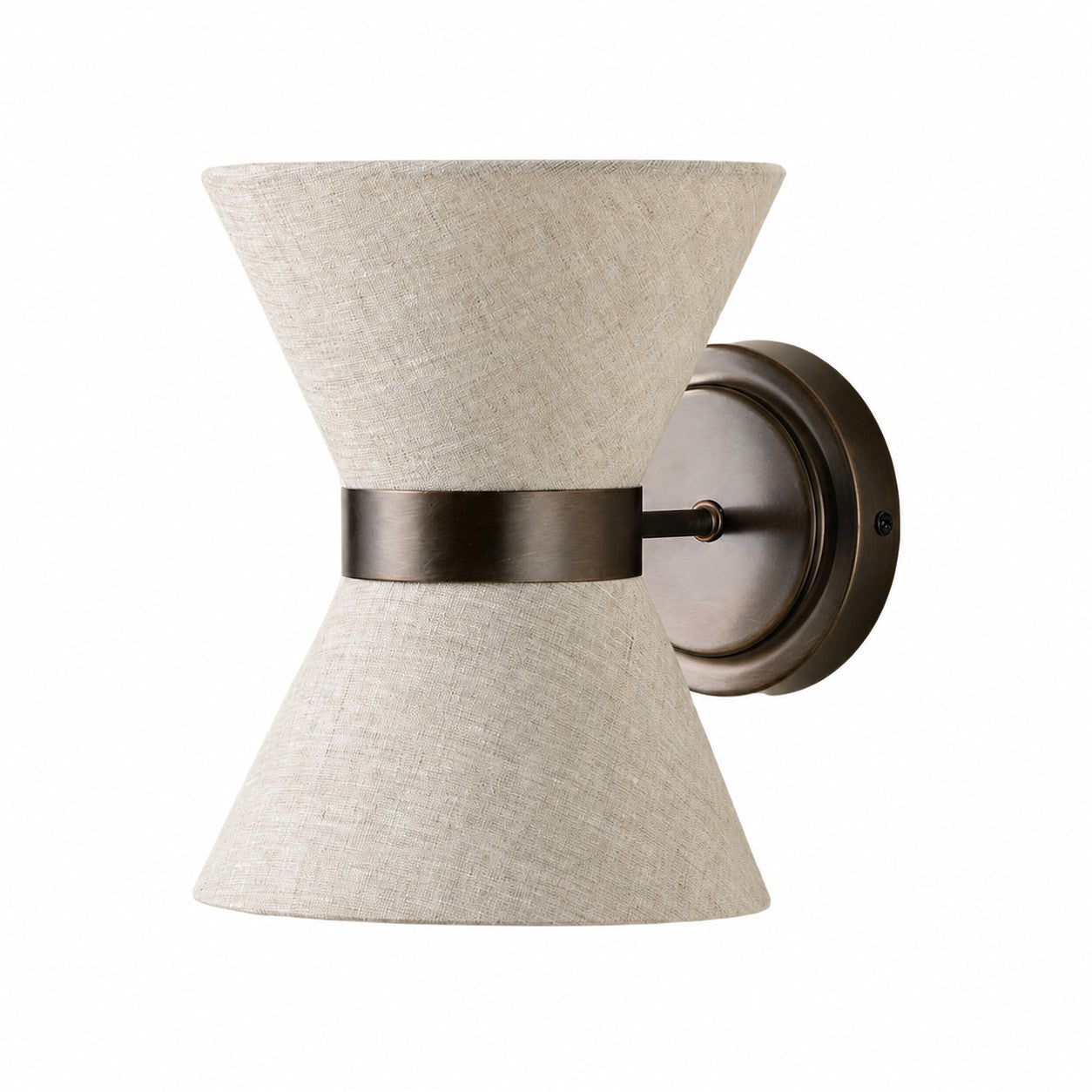 Ankora Wall Light - Bow-Tie Linen Shade Design Aged Brass Metal Sconce for Hallway