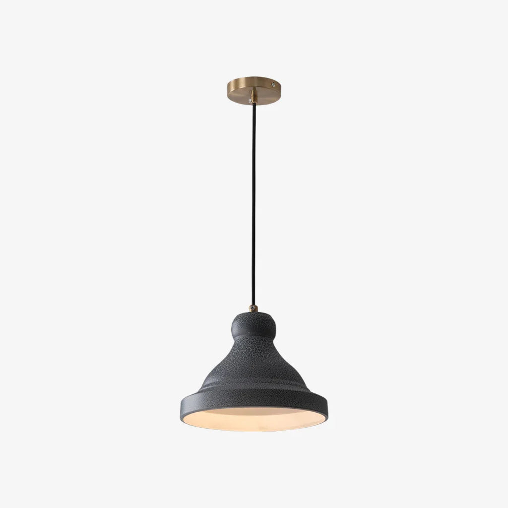 Gray metal dome pendant lamp product view