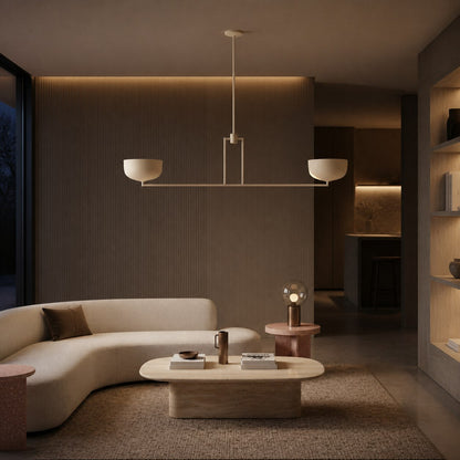 Lustrona Mehrflammiger Kronleuchter mit Metallkuppelschirmen – Modernes, stromlinienförmiges Design für das Esszimmer