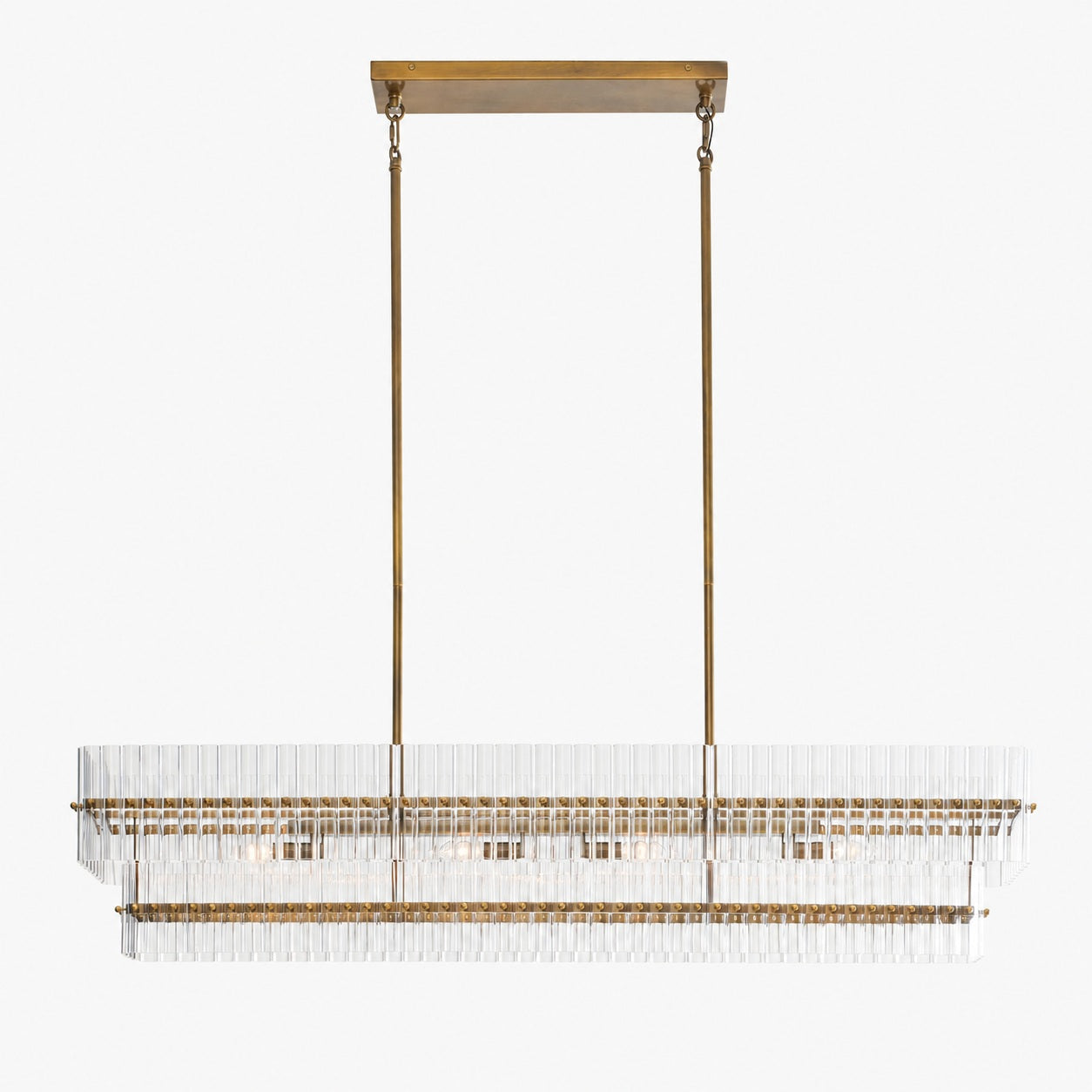 Lumora Kristall-Pendelleuchte – Elegantes Trommelmessing und geschliffenes Glas
