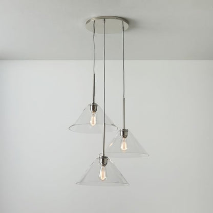 Conica 3-Light Cone Chandelier - Sculptural Glass Pendant Lighting Modern Style