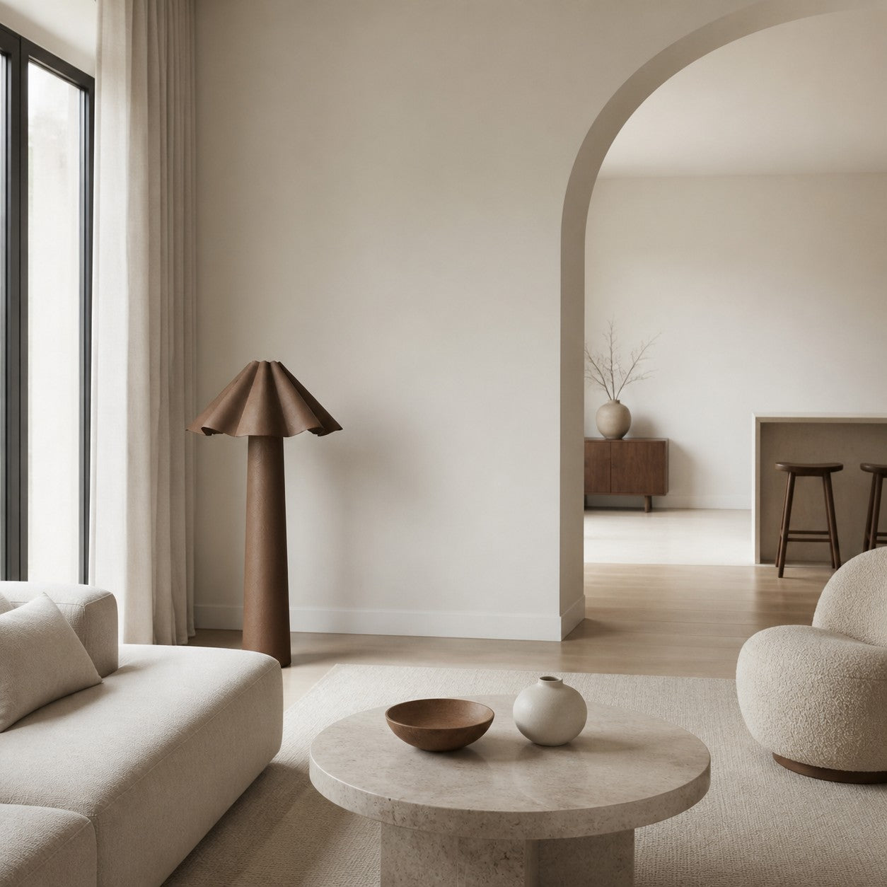 Weavara Skulpturale Stehleuchte – Modernes Übergangsdesign für Wohnzimmer und Lounges