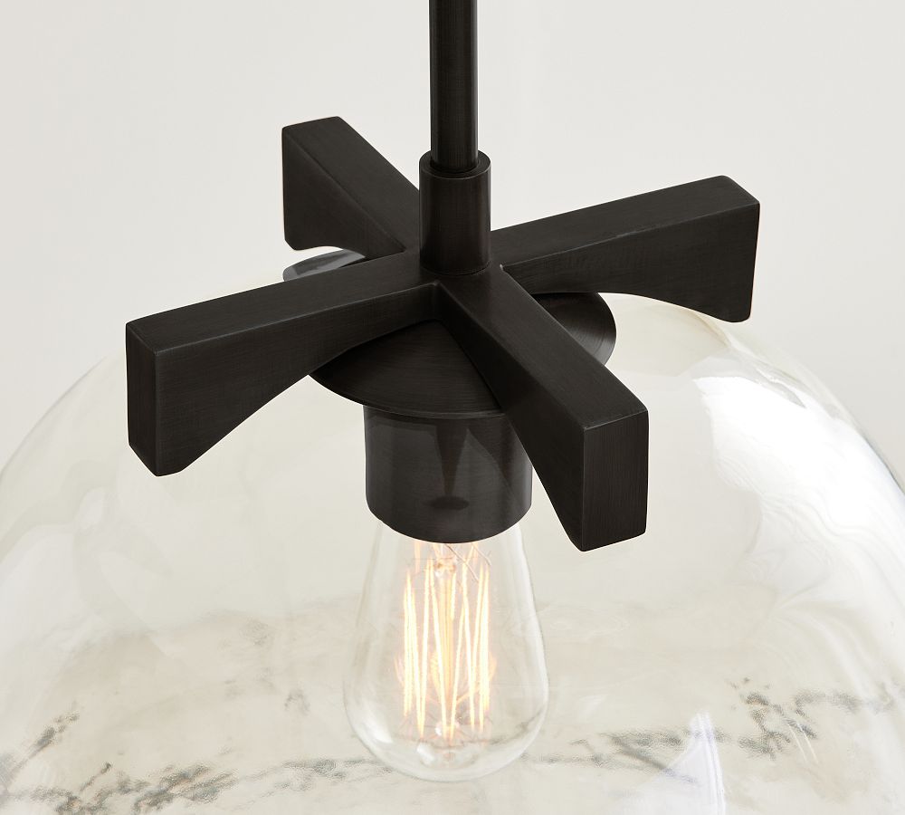 Auria Metal Brass Pendant Lighting - Vintage Finish with Glass Shade