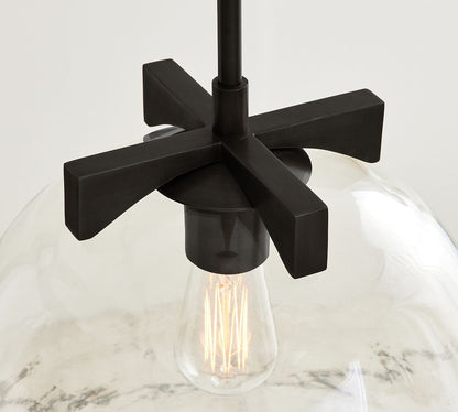 Auria Metal Brass Pendant Lighting - Vintage Finish with Glass Shade