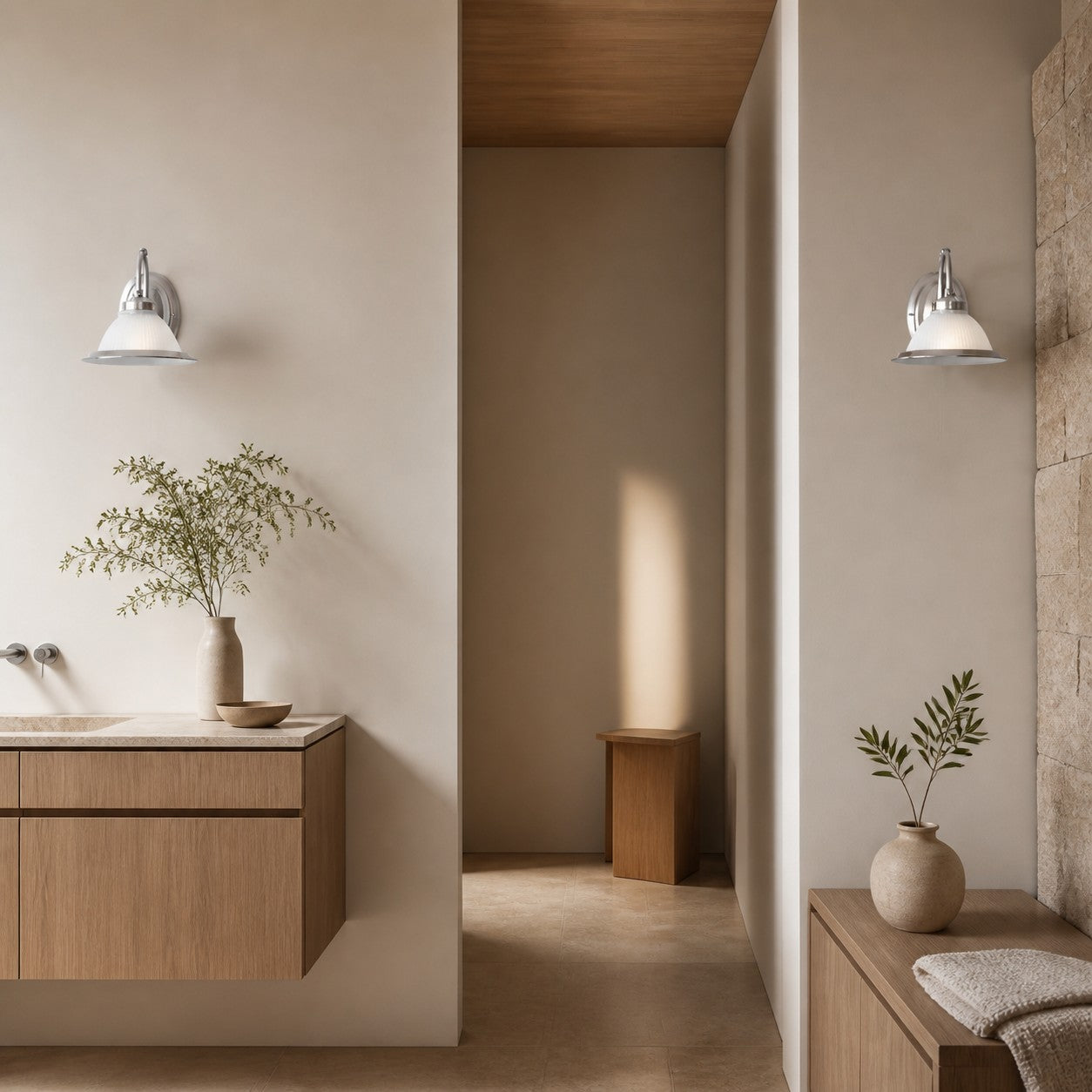 TF Vintora Wandleuchte aus geripptem Glas – Industrielle Glockenform für Esszimmer und Flur
