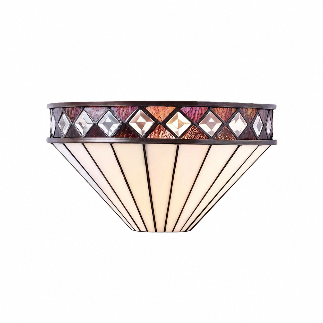 TF Fargo Art-Deco-Wandleuchte mit Rautenmuster – Glaswandleuchte für Flur und Schlafzimmer