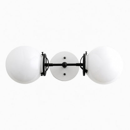 Lumio Globe Art Deco Vanity Light -  Opal Globe Bathroom Sconce
