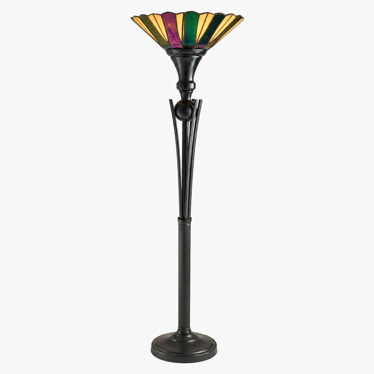 TF Dark Star Stained Glass Star Pattern Floor Lamp – Tiffany Style Uplighter for Living Rooms