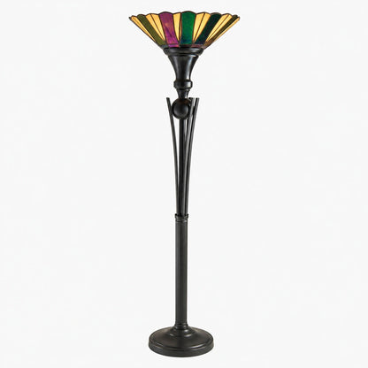 TF Dark Star Stained Glass Star Pattern Floor Lamp – Tiffany Style Uplighter for Living Rooms