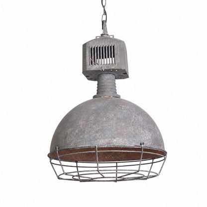 Caged Industrial Metal Pendant Light
