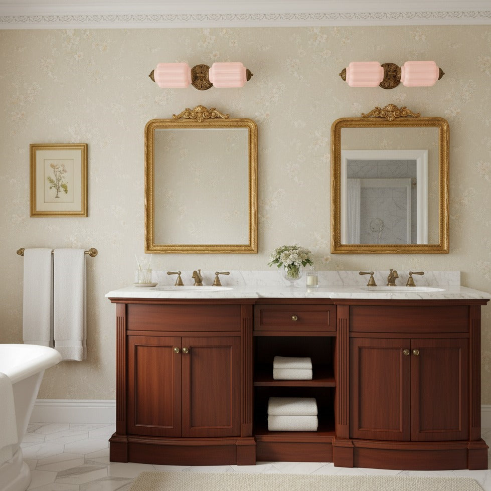 Eloise Glass Wall Sconce - Vintage Milk Glass Vanity Sconce