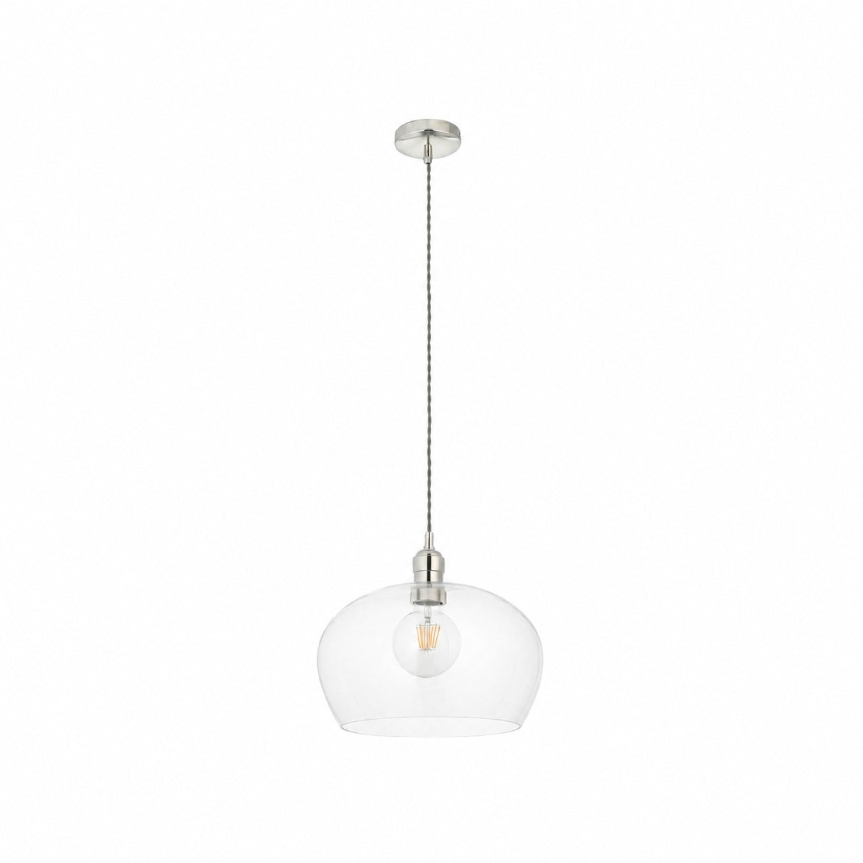 Clarione Height-Adjustable Glass Pendant Light - Classic Art Deco Light