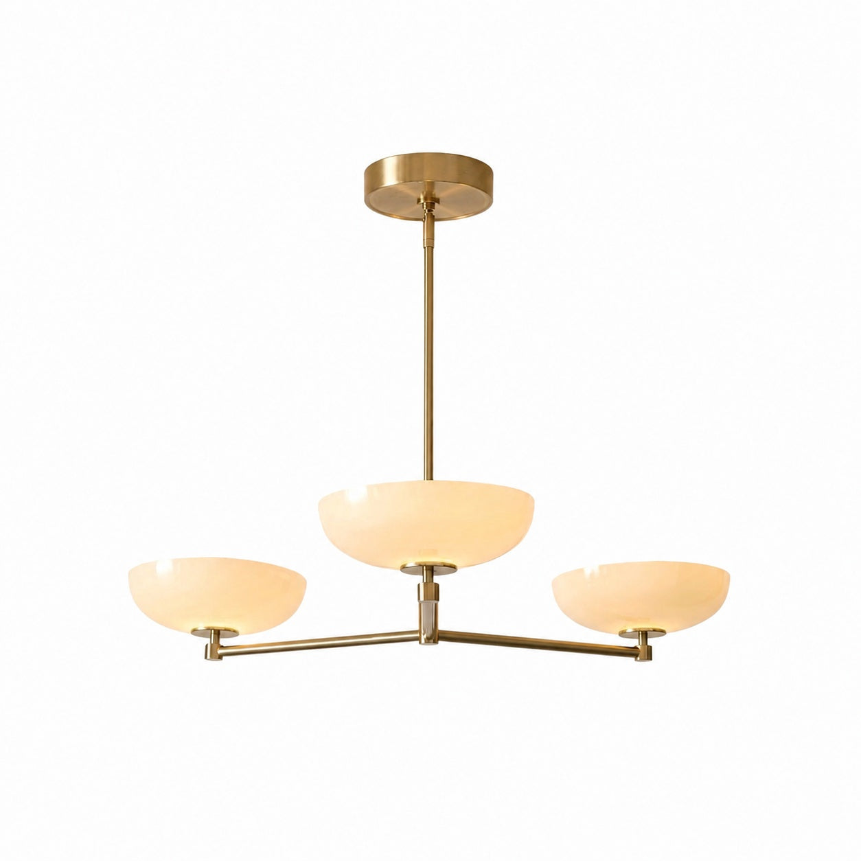 Vega Glas-Kronleuchter im Mid-Century-Modern-Stil mit Glasschirmen für Esszimmer und Kücheninsel