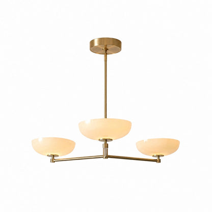 Vega Glas-Kronleuchter im Mid-Century-Modern-Stil mit Glasschirmen für Esszimmer und Kücheninsel