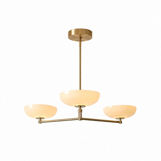 Vega Glas-Kronleuchter im Mid-Century-Modern-Stil mit Glasschirmen für Esszimmer und Kücheninsel