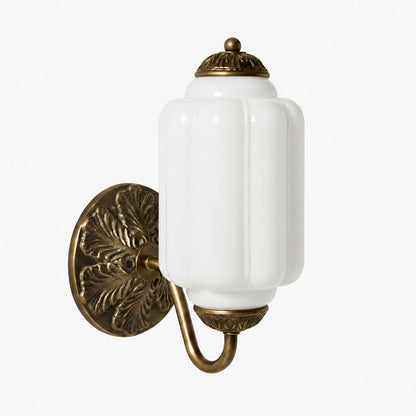 Eloise Messing-Wandleuchte – Elegante Vintage-Beleuchtung aus Milchglas