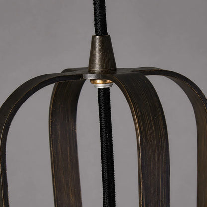 Pendant cord and upper frame connection detail