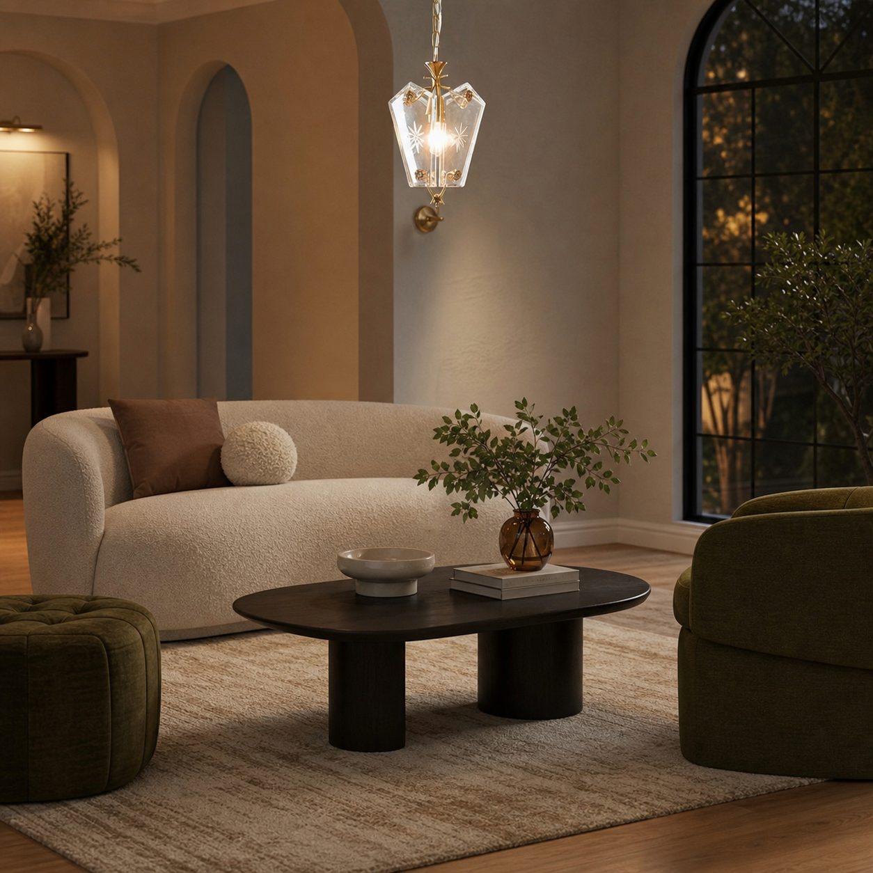 Kerise Sleek Glass Shade Pendant - Designer Ambient Light for Open Spaces or Lounges