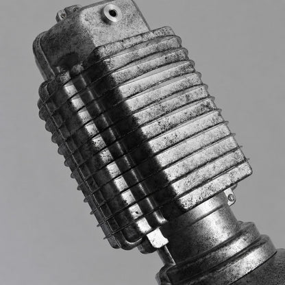 Textured metal socket and wire guard detail