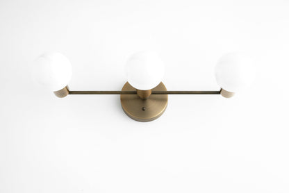 Glorica Glass Mid Century Modern Vanity Light - 3 Light Wall Fixture
