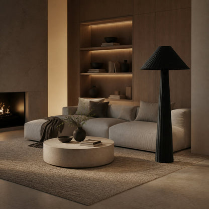 Wickara Stehlampe aus gewebtem Rattan – Skulpturales Rattan-Design im natürlichen Rattan-Stil, geeignet für Wohnzimmer und Schlafzimmer